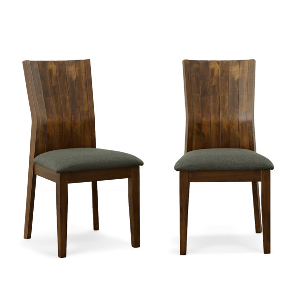 Millwood Pines Mansfield Solid Wood Solid Back Dining Chair (Set of 2) Wayfair
